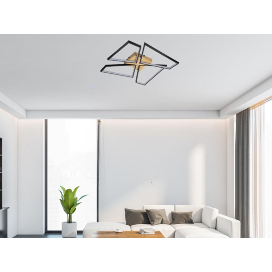 LED Dimmable ceiling light LED/115W/230V 3000-6500K brown/black + remote control
