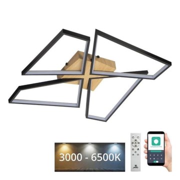 LED Dimmable ceiling light LED/115W/230V 3000-6500K brown/black + remote control