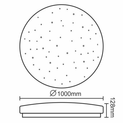 LED Dimmable ceiling light LED/150W/230V + remote control