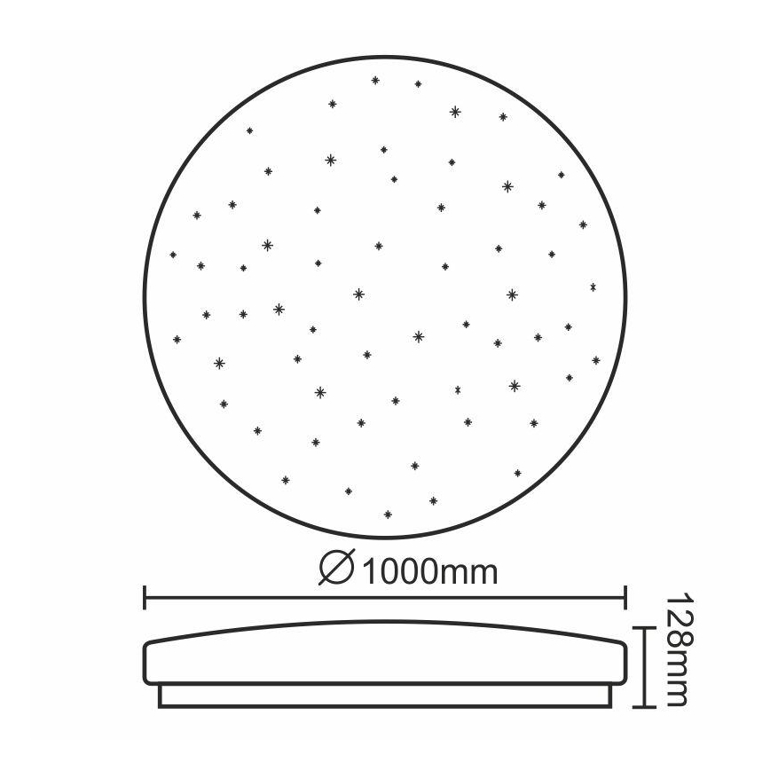 LED Dimmable ceiling light LED/150W/230V + remote control