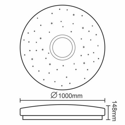 LED Dimmable ceiling light LED/150W/230V + remote control