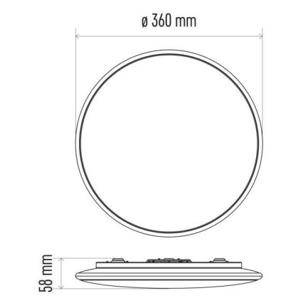 LED Dimmable ceiling light LED/24W/230V + remote control round 2700K-6500K