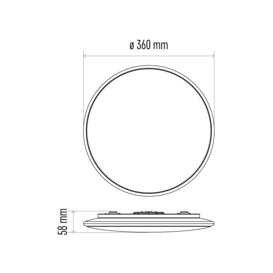 LED Dimmable ceiling light LED/24W/230V + remote control round 2700K-6500K