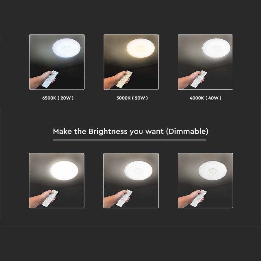 LED Dimmable ceiling light LED/40W/230V 3000/4000/6500K + remote control
