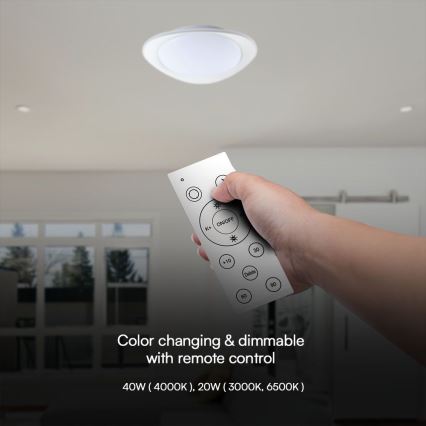 LED Dimmable ceiling light LED/40W/230V 3000-6500K 45 cm white + remote control
