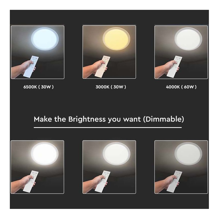LED Dimmable ceiling light LED/40W/230V 3000K/4000K/6500K + remote control