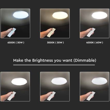 LED Dimmable ceiling light LED/40W/230V 3000K/4000K/6500K + remote control