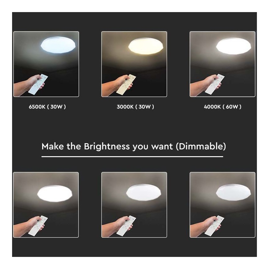 LED Dimmable ceiling light LED/40W/230V 3000K/4000K/6500K + remote control