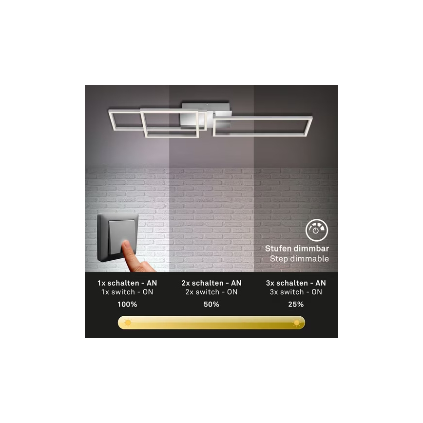 LED Dimmable Ceiling Light LED/42W/230V 3000K Matte Chrome