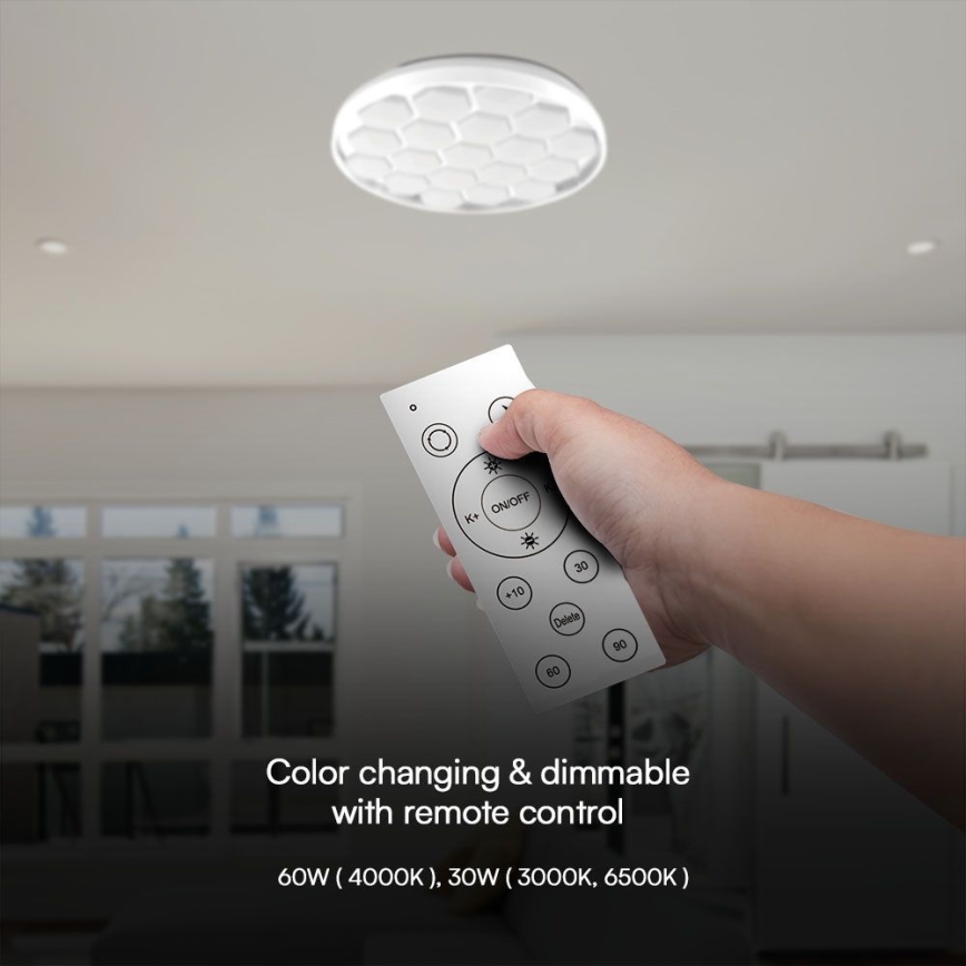 LED Dimmable ceiling light LED/60W/230V 3000/4000/6500K + remote control