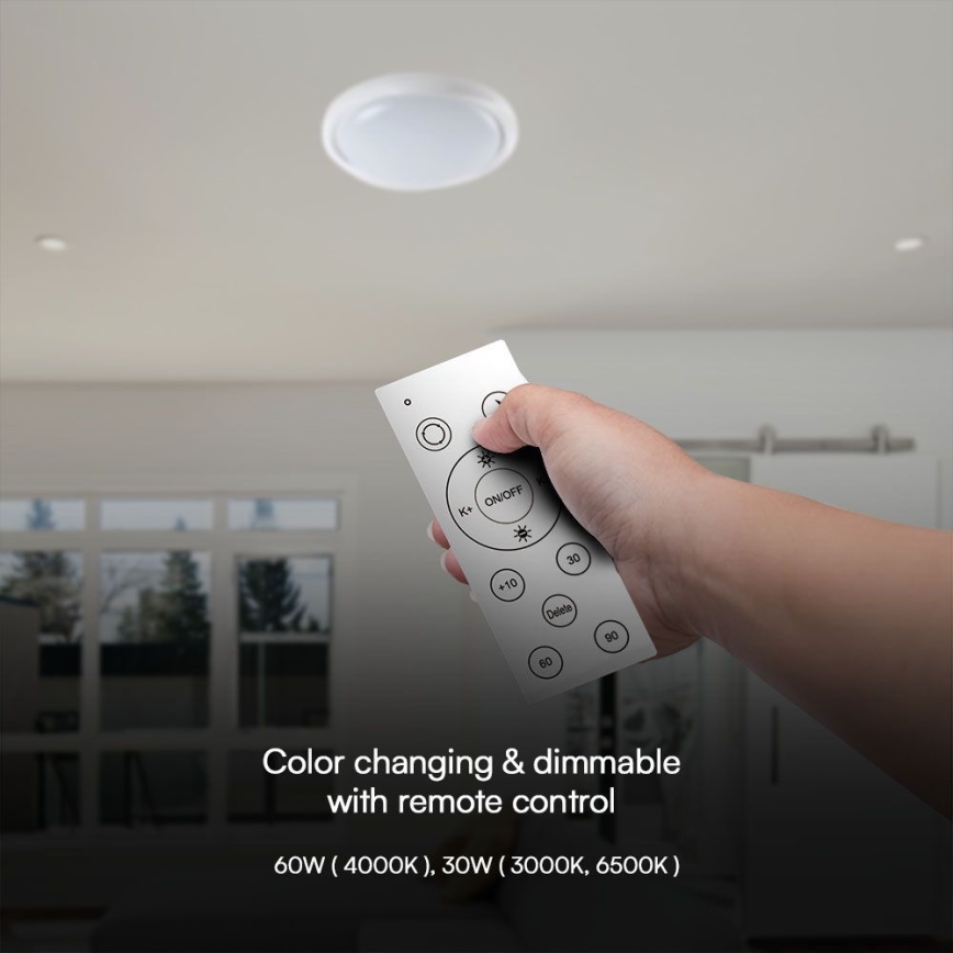 LED Dimmable ceiling light LED/60W/230V 3000-6500K 49,2 cm white + remote control