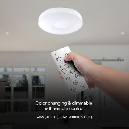 LED Dimmable ceiling light LED/60W/230V 3000-6500K 49,5 cm white + remote control