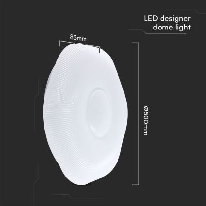 LED Dimmable ceiling light LED/60W/230V 3000-6500K 50 cm white + remote control