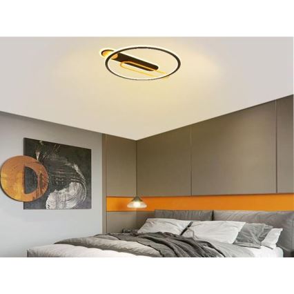 LED Dimmable ceiling light LED/60W/230V 3000-6500K black + remote control