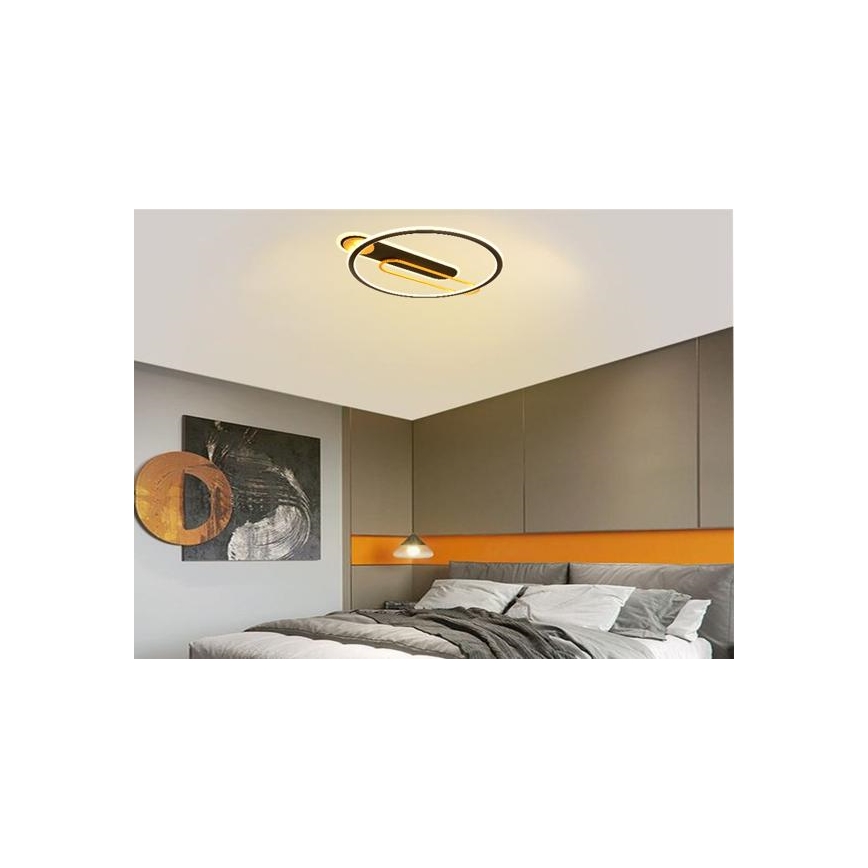 LED Dimmable ceiling light LED/60W/230V 3000-6500K black + remote control