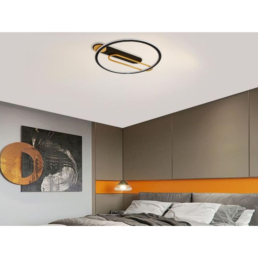 LED Dimmable ceiling light LED/60W/230V 3000-6500K black + remote control