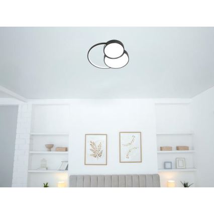 LED Dimmable ceiling light LED/60W/230V 3000-6500K black + remote control