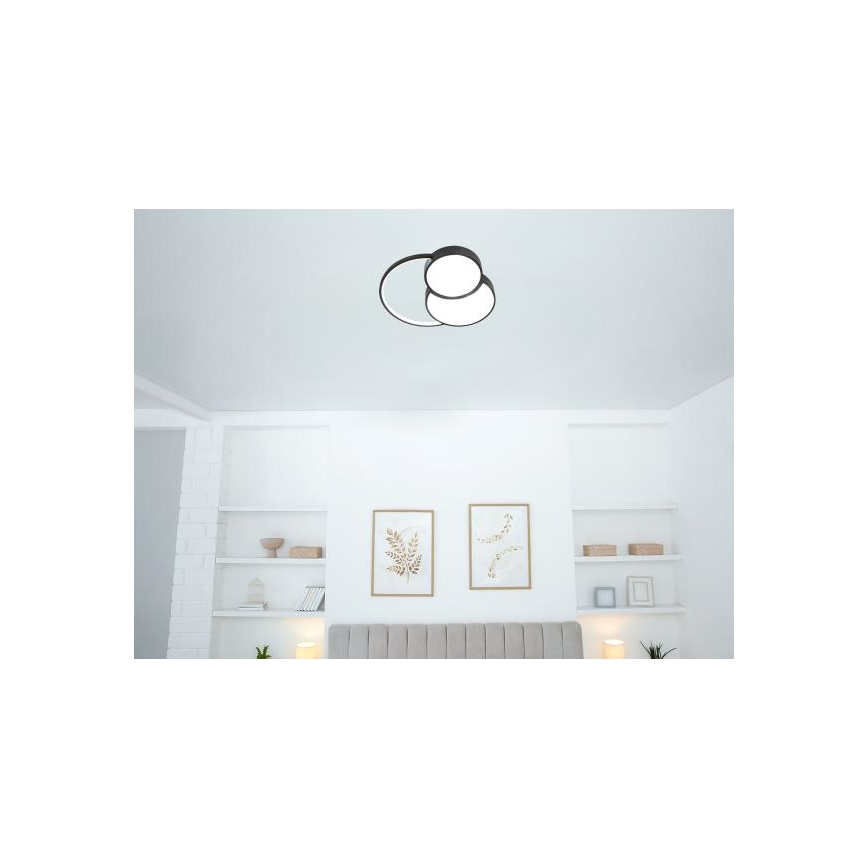 LED Dimmable ceiling light LED/60W/230V 3000-6500K black + remote control