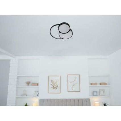 LED Dimmable ceiling light LED/60W/230V 3000-6500K black + remote control