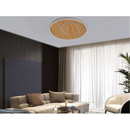 LED Dimmable ceiling light LED/65W/230V 3000-6500K brown + remote control