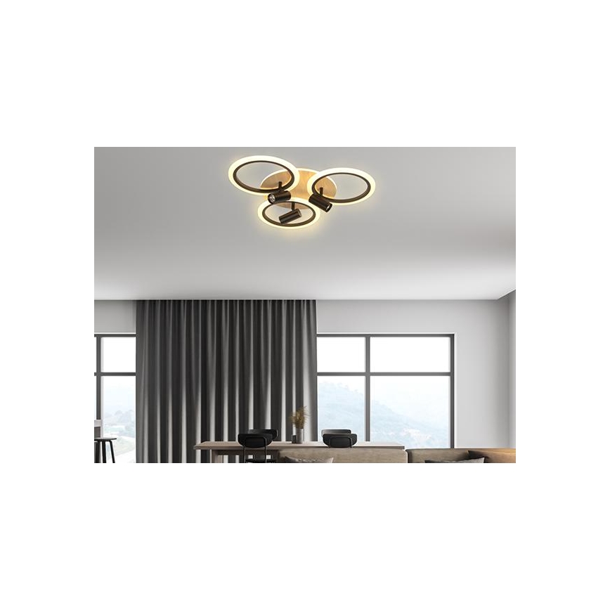 LED Dimmable ceiling light LED/70W/230V 3000-6500K black/brown + remote control