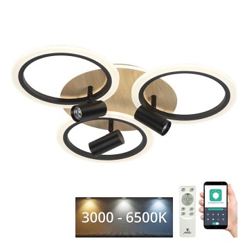 LED Dimmable ceiling light LED/70W/230V 3000-6500K black/brown + remote control