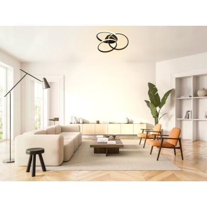 LED Dimmable ceiling light LED/70W/230V 3000-6500K black + remote control