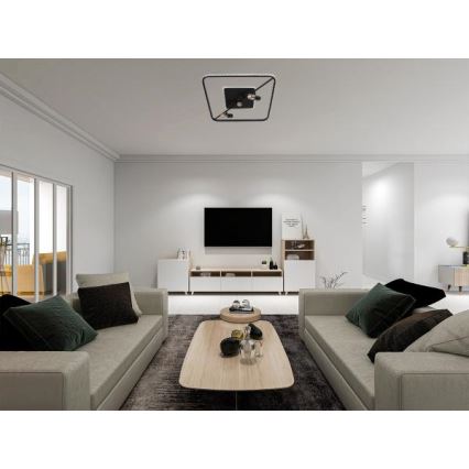 LED Dimmable ceiling light LED/70W/230V 3000-6500K black + remote control