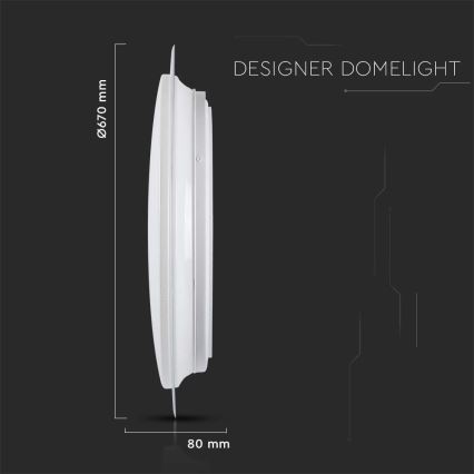 LED Dimmable ceiling light LED/72W/230V 3000-6500K d. 67 cm white + remote control