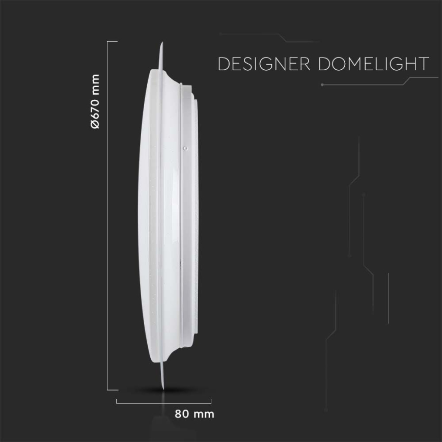 LED Dimmable ceiling light LED/72W/230V 3000-6500K d. 67 cm white + remote control