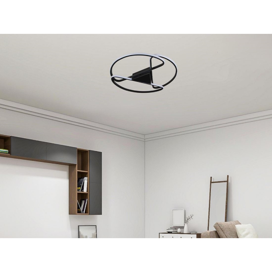 LED Dimmable ceiling light LED/75W/230V 3000-6500K black + remote control