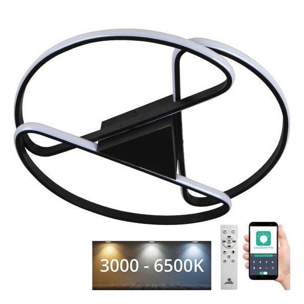 LED Dimmable ceiling light LED/75W/230V 3000-6500K black + remote control