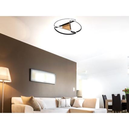 LED Dimmable ceiling light LED/75W/230V 3000-6500K brown/black + remote control