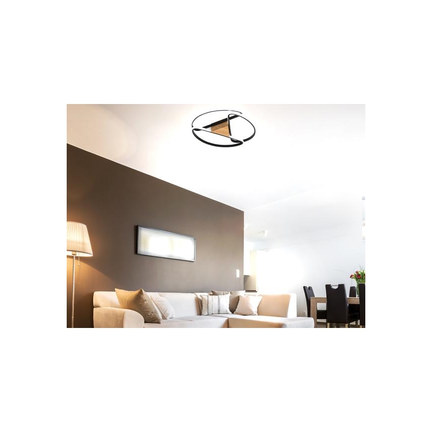 LED Dimmable ceiling light LED/75W/230V 3000-6500K brown/black + remote control