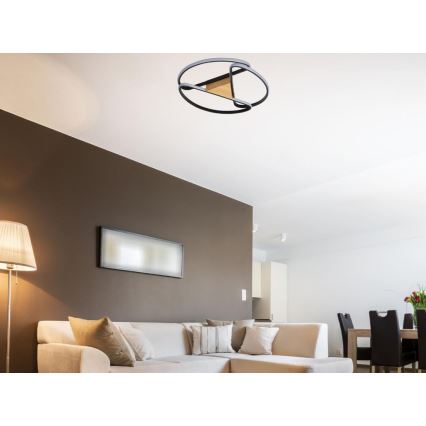 LED Dimmable ceiling light LED/75W/230V 3000-6500K brown/black + remote control