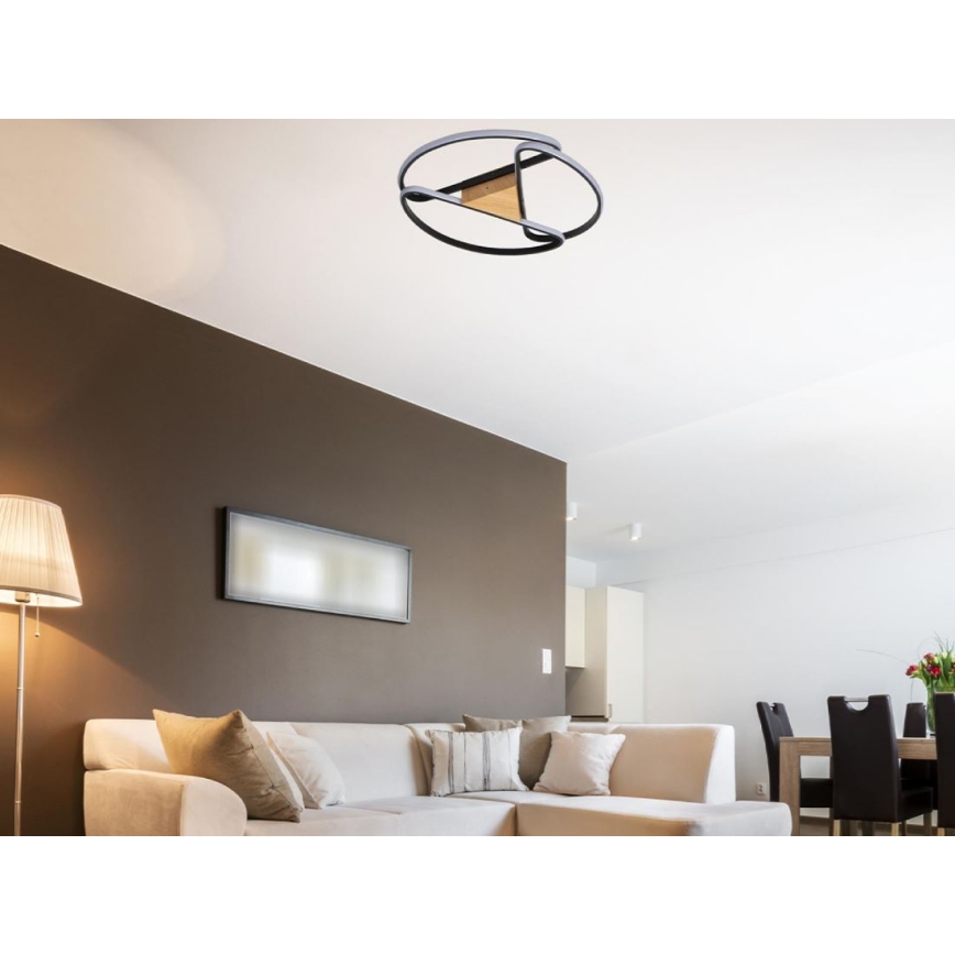 LED Dimmable ceiling light LED/75W/230V 3000-6500K brown/black + remote control