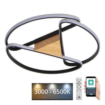 LED Dimmable ceiling light LED/75W/230V 3000-6500K brown/black + remote control