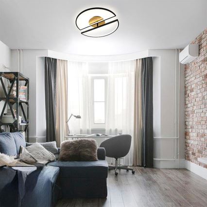 LED Dimmable ceiling light LED/75W/230V 3000-6500K beech + remote control