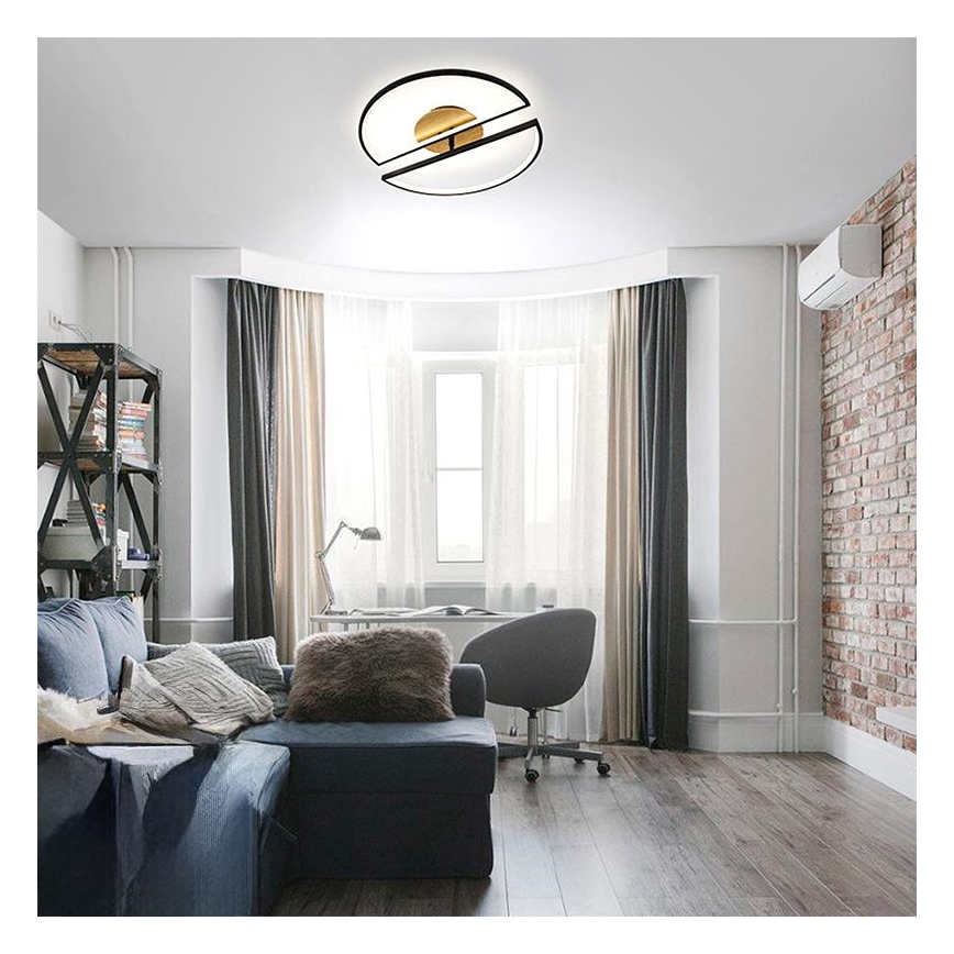 LED Dimmable ceiling light LED/75W/230V 3000-6500K beech + remote control