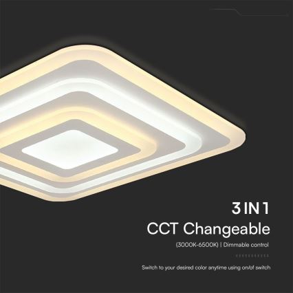 LED Dimmable ceiling light LED/77W/230V 3000-6500K 49,5x49,5 cm + remote control
