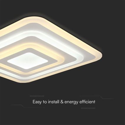 LED Dimmable ceiling light LED/77W/230V 3000-6500K 49,5x49,5 cm + remote control