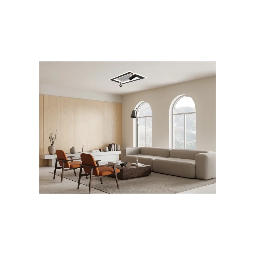 LED Dimmable ceiling light LED/80W/230V 3000-6500K black + remote control