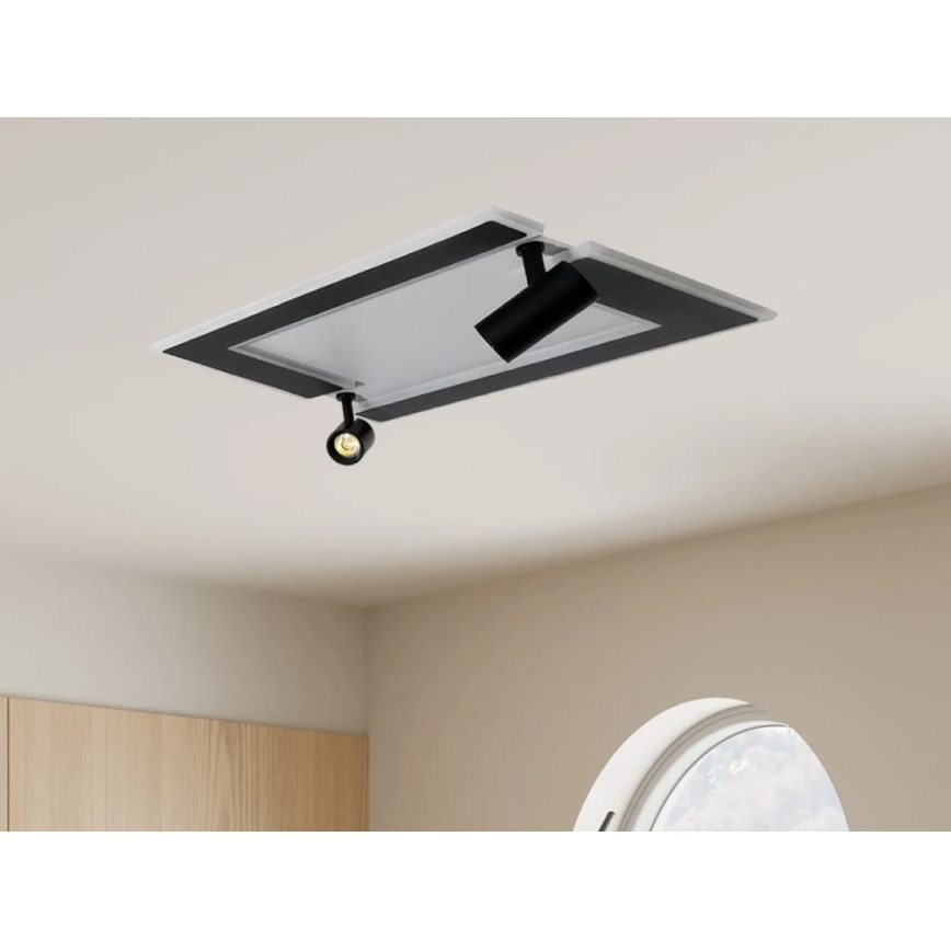 LED Dimmable ceiling light LED/80W/230V 3000-6500K black + remote control