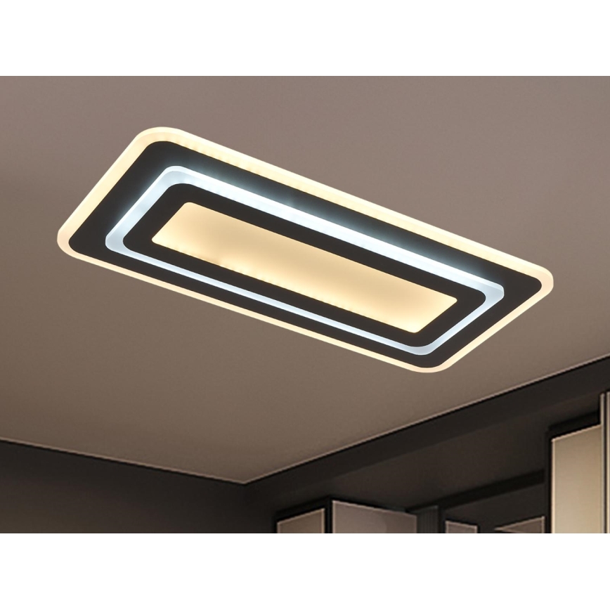 Dimmable LED Ceiling Light LED/85W/230V 3000-6500K Black + Remote Control