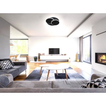 LED Dimmable ceiling light LED/90W/230V 3000-6500K black + remote control