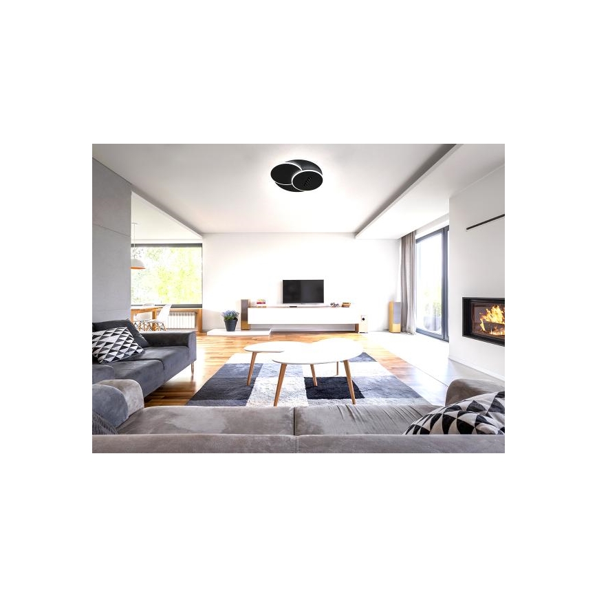 LED Dimmable ceiling light LED/90W/230V 3000-6500K black + remote control