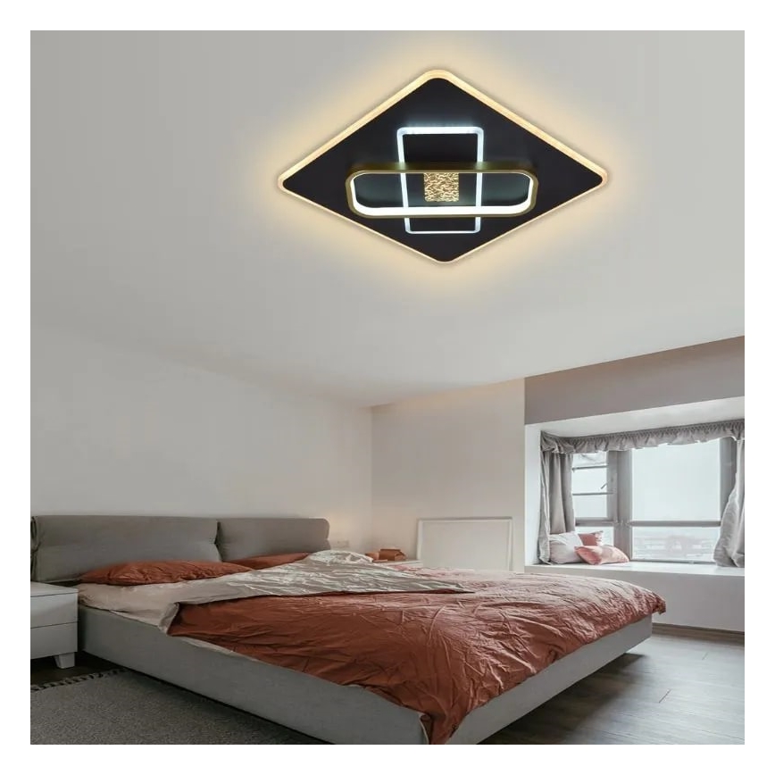 LED Dimmable ceiling light LED/90W/230V 3000-6500K black + remote control