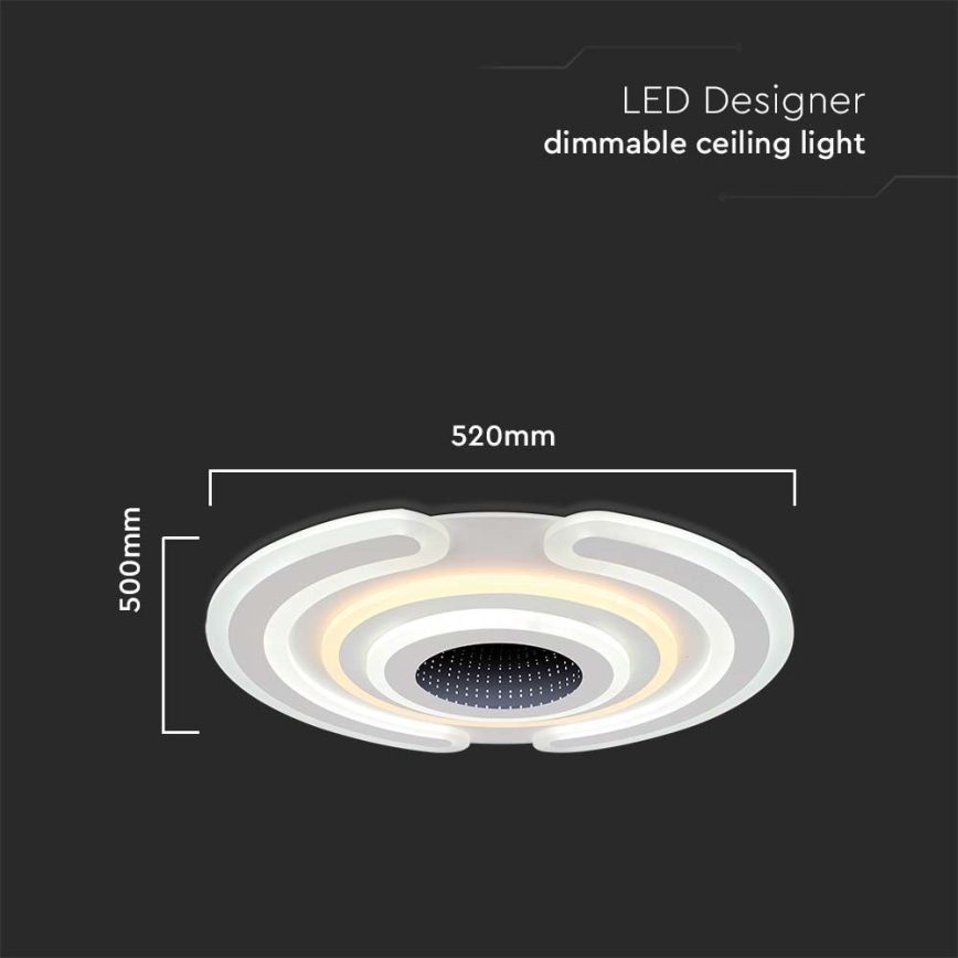 LED Dimmable ceiling light LED/95W/230V 3000-6500K d. 52 cm + remote control