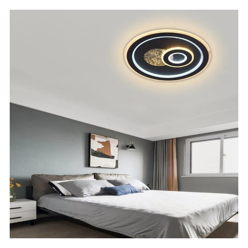 LED Dimmable ceiling light LED/95W/230V 3000-6500K black + remote control