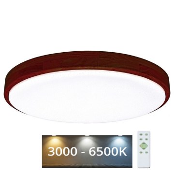 LED Dimmable ceiling light LENA LED/60W/230V 3000-6500K oak + remote control